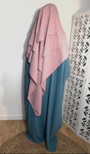 Charger l'image dans la galerie, Ensemble abaya papillon & khimar 3 voiles soie de medine Sara mastoura