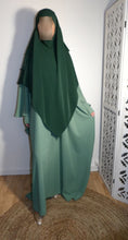 Charger l'image dans la galerie, Ensemble abaya papillon & khimar 3 voiles soie de medine Sara mastoura