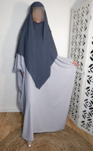 Charger l'image dans la galerie, Ensemble abaya papillon & khimar 3 voiles soie de medine Sara mastoura