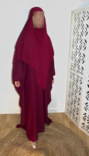 Charger l'image dans la galerie, Ensemble abaya papillon & khimar 3 voiles soie de medine Sara mastoura