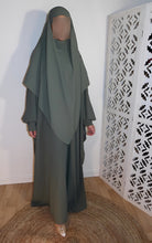 Charger l'image dans la galerie, Ensemble abaya papillon & khimar 3 voiles soie de medine Sara mastoura