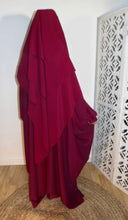 Charger l'image dans la galerie, Ensemble abaya papillon & khimar 3 voiles soie de medine Sara mastoura