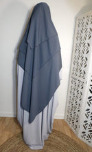 Charger l'image dans la galerie, Ensemble abaya papillon & khimar 3 voiles soie de medine Sara mastoura