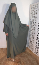 Charger l'image dans la galerie, Ensemble abaya papillon & khimar 3 voiles soie de medine Sara mastoura