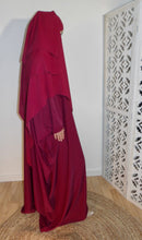 Charger l'image dans la galerie, Ensemble abaya papillon & khimar 3 voiles soie de medine Sara mastoura