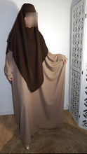 Charger l'image dans la galerie, Ensemble abaya papillon & khimar 3 voiles soie de medine Sara mastoura