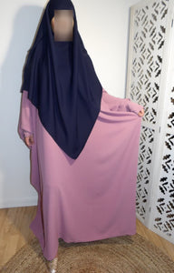 Ensemble abaya papillon & khimar 3 voiles soie de medine Sara mastoura