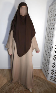 Ensemble abaya papillon & khimar 3 voiles soie de medine Sara mastoura