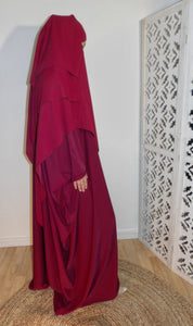 Ensemble abaya papillon & khimar 3 voiles soie de medine Sara mastoura