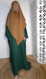 Ensemble abaya papillon & khimar 3 voiles soie de medine Sara mastoura